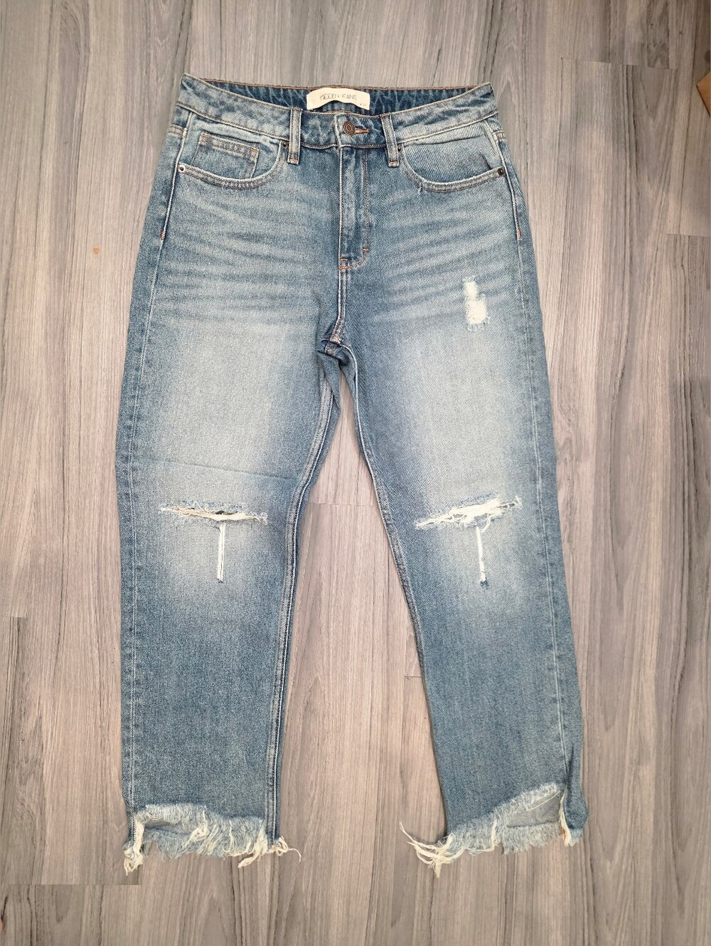 $126 Hidden Jeans Light Blue Distressed Women's Jeans — Casual Ripped Denim